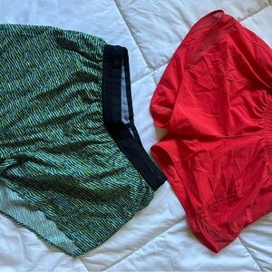 lululemon athletica Green and Red Athletic Shorts
